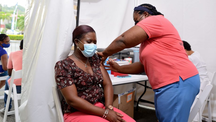 Nurse providing patients with vaccines.